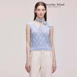 [Thursday Island] 플라워 자수 베스트(T242MVT135W)