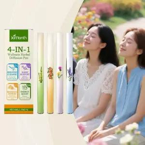 4개입 아로마테라피 디퓨저 공기 청정 펜 허브 폐 정화 스틱 민트 오일 졸음 호흡 개선