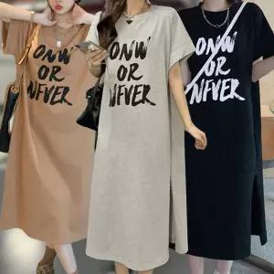 여성 데일리 여름 반팔 박스 롱 긴 원피스