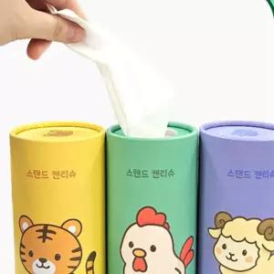 리븐즈 원통형 차량용 컵홀더 티슈 4P 편의용품 원통형티슈
