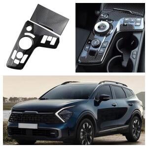 Kia Sportage NQ5 2022 LHD 인테리어 카본 프레임 스티커 트림 용 2Pcs 센터 콘솔 기어 시프트 패널 커버