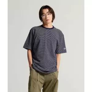 매장정품 CHAMPION C로고 스트라이프 반팔 티셔츠 Navy CHPU252KBSS003NV0 289033