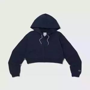 champion 여성 프렌치테리 크롭 풀집업 후드 티셔츠 Normal Navy