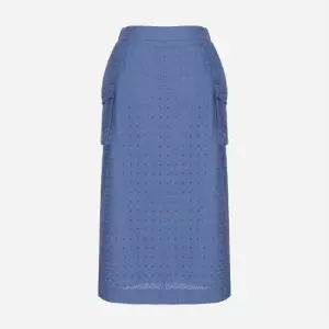 써스데이아일랜드 [본사직영] H라인 코튼 아일렛 스커트_T254MSK242W