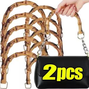 1-2pcs 2025 여성 가방 D 형 대나무 손잡이 DIY 수제 핸드백 핸들 액세서리 교체