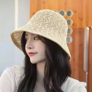 [룽스_62]왕골모자 니트 데일리 무늬짜임 봄여름 버킷햇