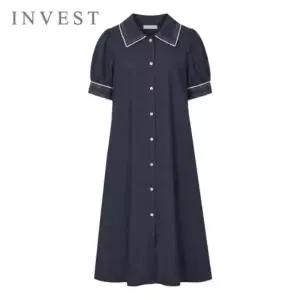 [인베스트] 클래식 스티치 라인 볼륨 원피스_IN6M1OP3881