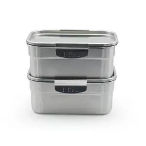 올품락 포스코 STS304 시그니처 올스텐 밀폐용기 6호 1750ml X 2개