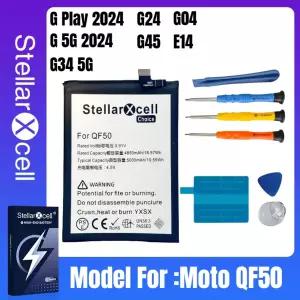 StellarXcell 배터리 모토로라 QF50 모토 G Play 2024/G 5G 2024/G34 5G/G24/G04/G45/E14 도구 포함