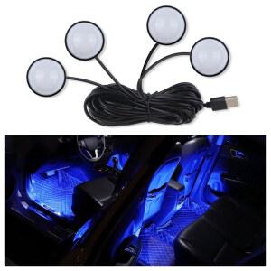 USB 포트가 있는 내부 IN CCAR 앰비언트 네온 도어 LED 자동차 장식용 조명