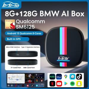 MMB MAX 안드로이드 13 CarPlay Ai 박스 8+128G QCM6125 8 코어 Netflix  Youtube GPS 4G LTE For BMW 호환