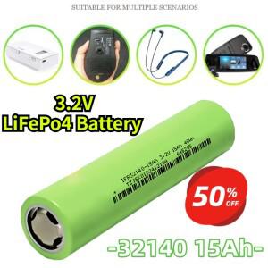 32140 3.2V 15Ah 리튬인산철 배터리 | 15000mAh 용량의 EV/자전거/스쿠터/전동 공구/가정용 에너지 저장 장