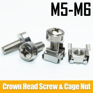 304 스테인레스 스틸 캐비닛 나사 랙 마운트 케이지 너트 볼트 및 와셔 M6x16 네트워크 서버 섀시 배포 선