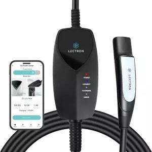 앱 제어 기능이 있는 렉트론 레벨 1 테슬라 충전기 WiFi - 12암페어 120V NEMA 5-15 플러그 16피트 연장