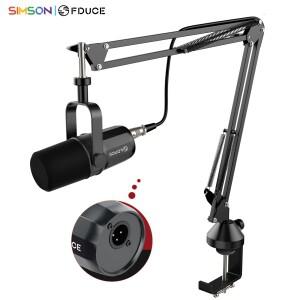 FDUCE SL40X+ XLR 다이나믹 마이크 키트(암 스탠드 포함)/내장 헤드셋 출력/방음  PC PS5/4 믹서용