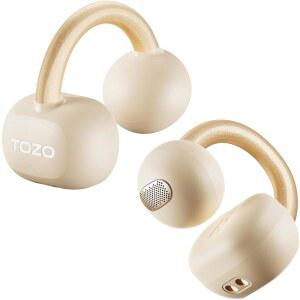 TOZO 오픈 이어링 트루 이어 헤드폰, 경량 컴포트 클립 무선 이어버드, 40H 플레이 블루투스 5.4 스마트 디지털 디스플레이 디자인 핏 스포츠 러닝, 운동 카키