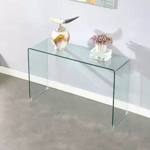 강화유리 콘솔 복도 60x40x75cm 미니 빈티지 유리 모듈 럭셔리 폭좁은 원목