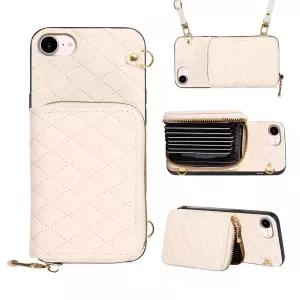 Furiet Compatible with iPhone 17e/SE 2026/SE 5 Zipper Wallet Case Crossbody Shoulder Strap Card Slot