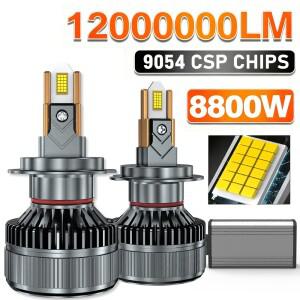 8800W H7 LED 헤드라이트 전구 H4 H11 LED 램프 6개 구리 튜브 LED 조명 자동차용 H1 HB3 9005 HB4 9006 HI