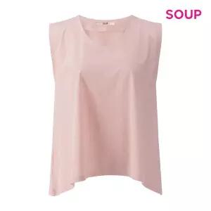 [SOUP](타임스퀘어점패션관)V넥 언발 플레어 슬리브리스 블라우스 (S65SS22)