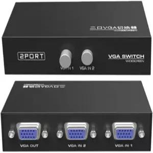 Suckoo 2 포트 VGA 비디오 스위처 in out 양방향 상호 공유 컴퓨터 호스트 외부 TV 모니터 선택 스위치