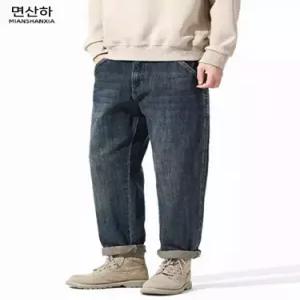 스콕 팬츠 남성용 면 잔스트레이트 도톰한 테이퍼드 기모 청바지 빅사이즈 야마시타 배기 신당 JEN1