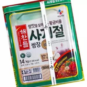 CJ프레시웨이 해찬들 사계절 쌈장 14kg 업소용 양념 재료