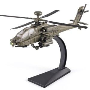 소년용 AH-64 롱보우 아파치 헬리콥터 모형 비행기를 위한 OANMYJJO 헬리콥터, 군인 애호가들이 수집하고 선물하기에 적합한 경량 및 음향 을 갖춘 다이캐스트 군사 공격 비행기.