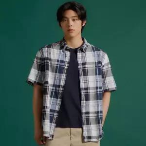 빈폴 멘 빅체크 반소매 셔츠 네이비 BC6565C15R C15R