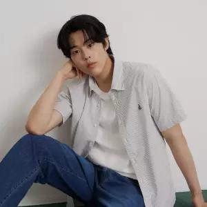 빈폴 멘 시어서커 스트라이프 반소매 셔츠 애쉬 BC6465C434