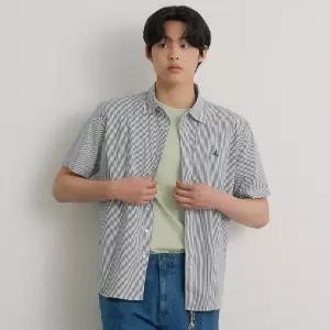 빈폴 멘 플레인 스트라이프 반소매 셔츠 그린 BC6465C13M C13M