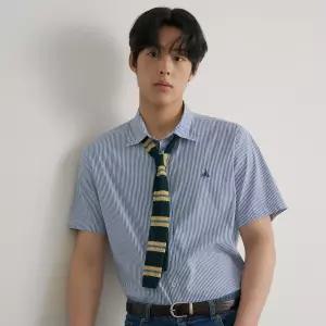 빈폴 멘 플레인 스트라이프 반소매 셔츠 블루 BC6465C13P C13P