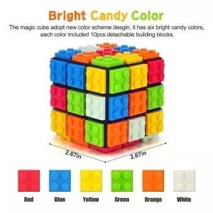 빌딩 블록 3D 매직 퍼즐 큐브 3x3x3 DIY 피젯 토이 브릭 전문가용 부드러운 속도 게임 장난감 선물