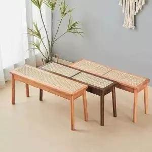 나무벤치 라탄 우드 식탁 현관 의자 스툴 대기 A형40x45xx45체리우드 등나무