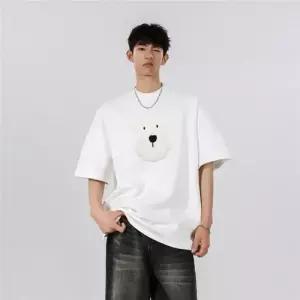 포뇨2 여름 남성 반팔 빈지 입체 커플 강아지 뽀글이 티 OPH2