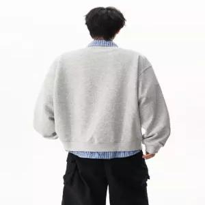 가을 페이크 투피스 남자하프코트 맨투맨 체크 카디건 재킷 ible3