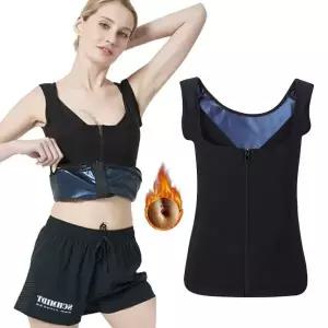 고품질 여성 방수처리내피 신축성 땀복 풀집업 트레이닝 나시 사우나슈트 (W9B8002)