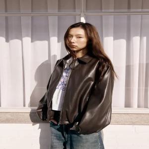 [매장정품] ZARA 인조 가죽 봄버 자켓 재킷 - 초콜렛 4341/736/717
