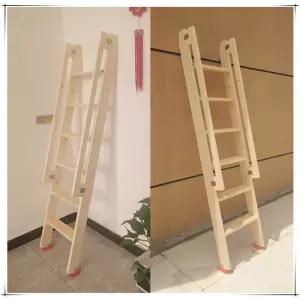 이층 침대 사다리 기숙사 123.5cm 손잡이 사다리 벙커 4단 우드 원목 이층침대사다리