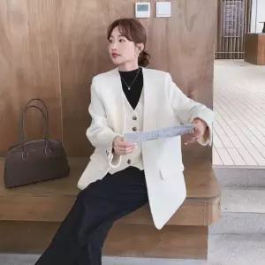 여성용 페이크 투피스 정장 자켓 리버시블 코트 원픽1