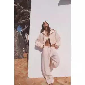 [매장정품] ZARA 플루이드 크롭 자켓 재킷 - 화이트 로즈핑크 3067/834/626