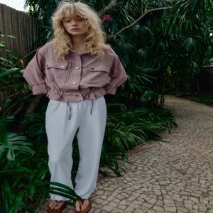 [매장정품] ZARA 롤업 슬리브 쇼트 자켓 재킷 - 연보라색 4387/150/612