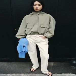 [매장정품] ZARA 고무 후드 자켓 재킷 - 카키 3046/044/505