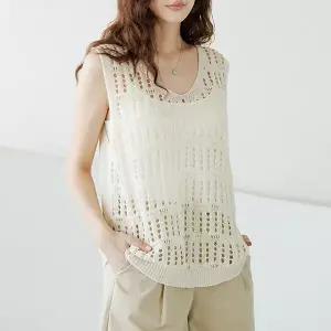 (~100size)케린펀칭니트조끼 VEF3010