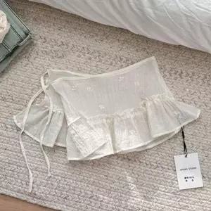 [하프클럽/]시스루 여성 레이어드 치마 프릴 여성 레이스 스커트 쉬폰
