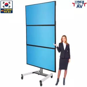 현대AV HD-6233MHW24 대형 TV 멀티스크린(상하 3대) 이동형 스탠드, 65인치(3대)/90kg 지원, 케이블 내장, 렌탈 대여 상담, 한글 설치안내서 제공
