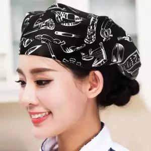 블랙 살균소독기 패션 패턴 제빵 베레모 빵모자 모자