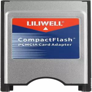 LILIWELL CompactFlash to PCMCIA 어댑터 타입 I 카드 리더 8.5 x 5.3 0.3cm 30g 블랙/실버 노트북 PC용
