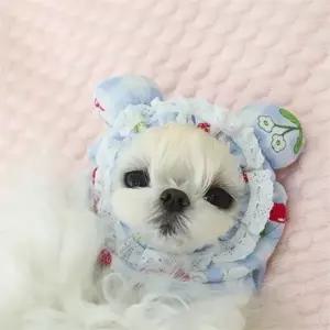 반려동물 머리 덮개 애견 목욕 미용 강아지 헤어 캡 용품 귀여운 관리 식사 보호 모자 위생 방지 오염