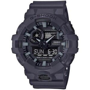 카시오 남성용 700UC 시리즈 G-Shock Quartz 200M WR 충격 저항성 수지 스트랩 및 케이스